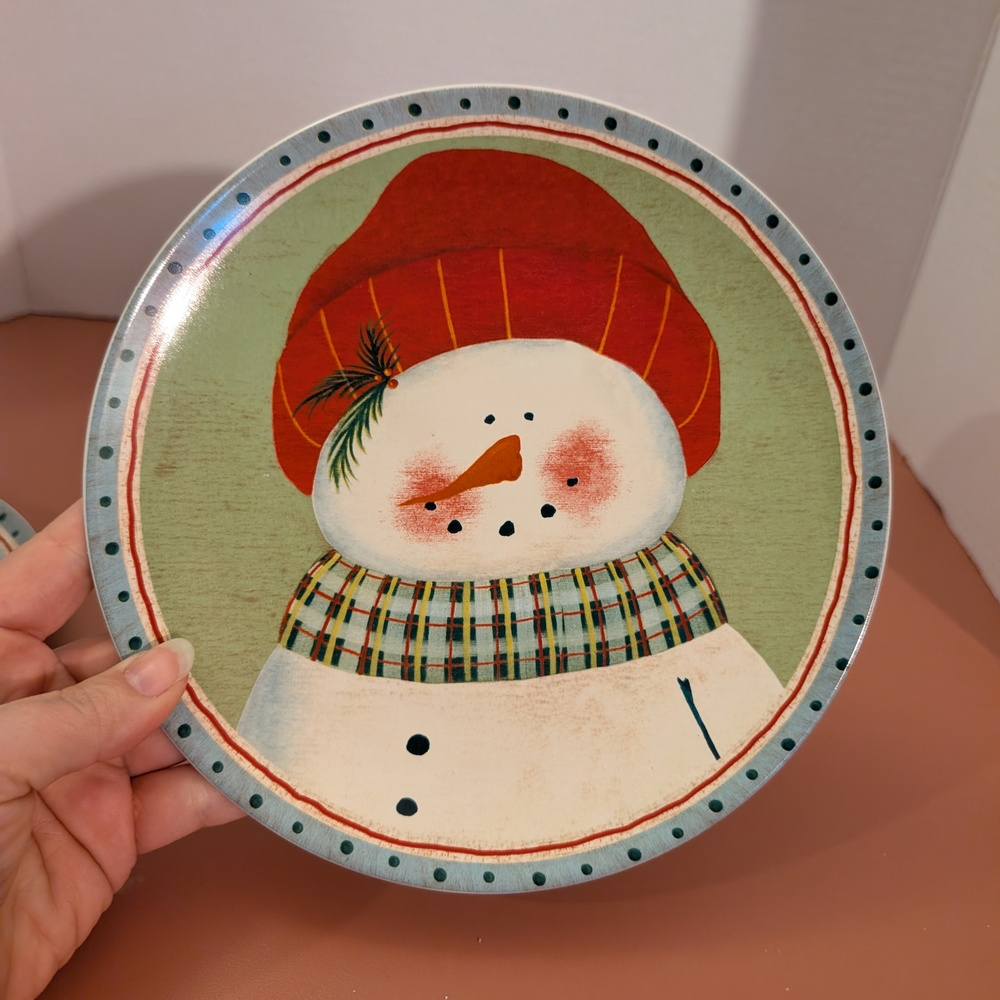 Lot of 3 (THREE) Oneida Frosty Folks Stoneware Dessert/Salad Plates - Picture 4 of 9